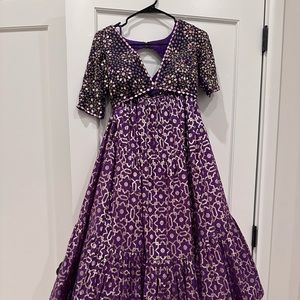 Purple Organza Chanderi Lehenga